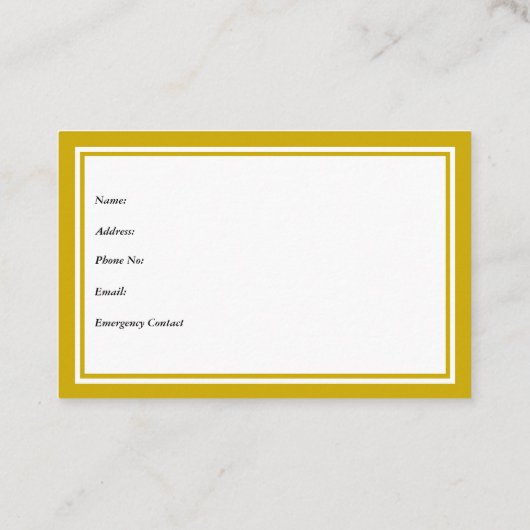 Carte De Visite Difficile à entendre avec les coordonnées (Dos)