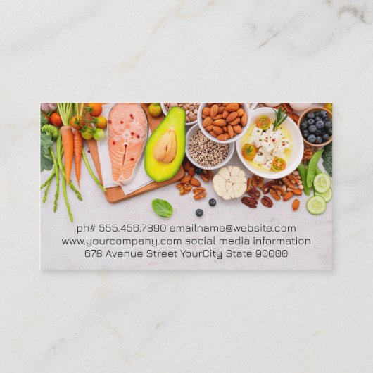 Carte De Visite Diffusion alimentaire sur table | Culinaire (Dos)