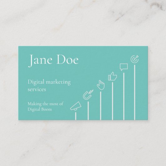 Carte De Visite Digital Marketing Expert Business Card Template (Devant)
