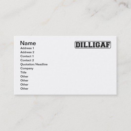 Carte De Visite DILLIGAF - Grossiers drôles "font je regardent (Devant)