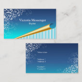 Carte de visite d'illusion optique turquoise chic (Devant / Derrière)