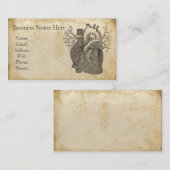 Carte de visite d'illustration cardiaque vintage (Devant / Derrière)