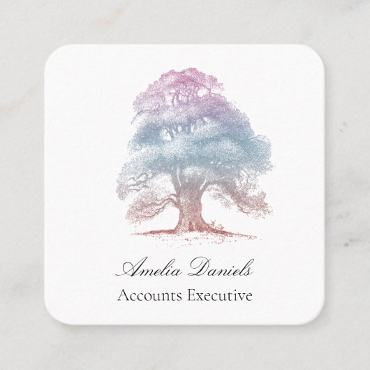 Carte de visite d'illustration de chêne (Devant)