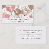 Carte de visite d'illustrations florales rose et B (Devant / Derrière)