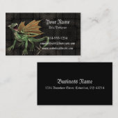 Carte de visite d'imaginaire de dragon vert (Devant / Derrière)