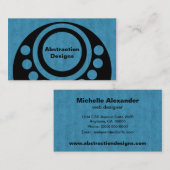 Carte de visite Dimensions Abstraites, Bleu gras (Devant / Derrière)