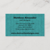 Carte de visite Dimensions Abstraites, Turquoise (Dos)