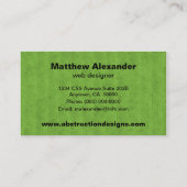 Carte de visite Dimensions Abstraites, Vert clair (Dos)