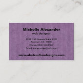 Carte de visite Dimensions Abstraites, Violet (Dos)