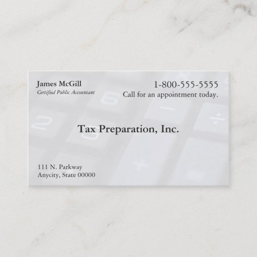 Carte De Visite Diminution du nombre et des clés de symbole (Devant)