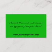 carte de visite d'impression 100 Green Cheetah (Dos)