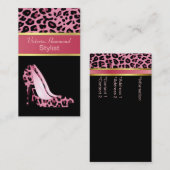 Carte de visite d'impression à la mode rose Jaguar (Devant / Derrière)