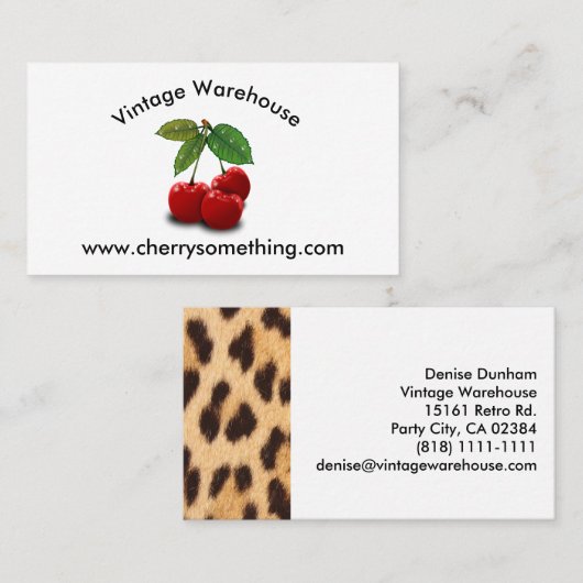 Carte de visite d'impression de cerisier de style (Devant / Derrière)