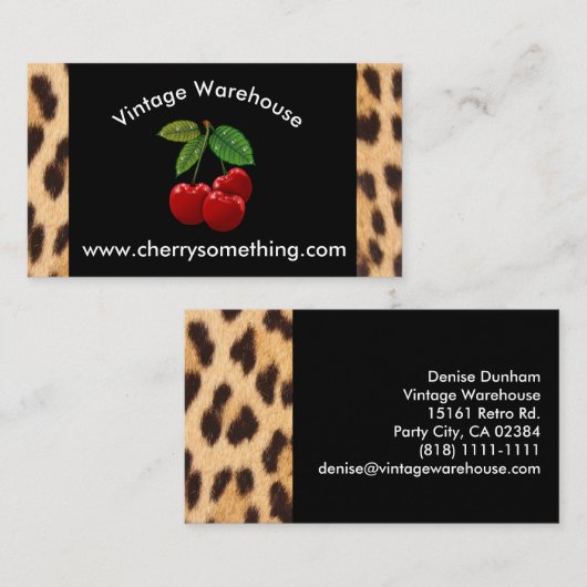 Carte de visite d'impression de cerisier de style (Devant / Derrière)