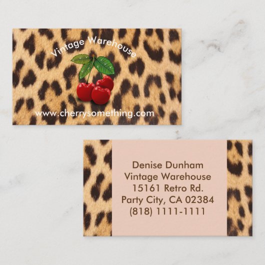 Carte de visite d'impression de cerisier de style (Devant / Derrière)