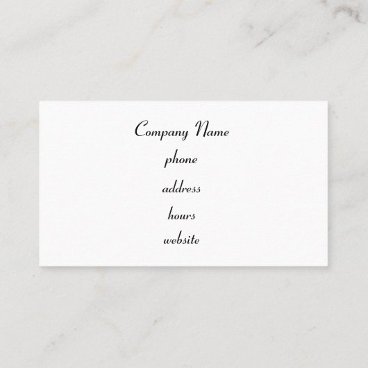 Carte de visite d'impression de girafe noire (Dos)