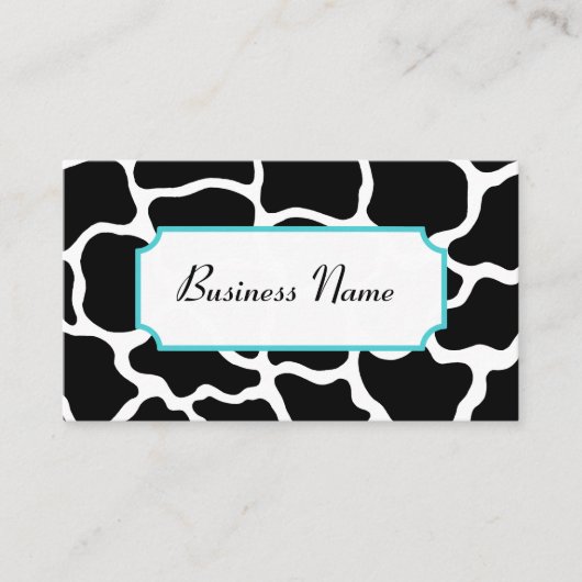 Carte de visite d'impression de girafe noire (Devant)