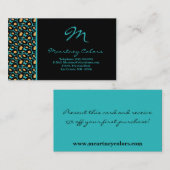 Carte de visite d'impression de guépard de (Devant / Derrière)