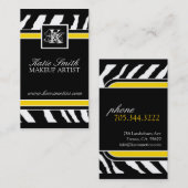 Carte de visite d'impression de zèbre (Devant / Derrière)