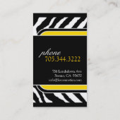 Carte de visite d'impression de zèbre (Dos)