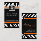 Carte de visite d'impression de zèbre (Devant / Derrière)