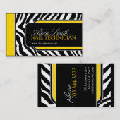 Carte de visite d'impression de zèbre (Devant / Derrière)