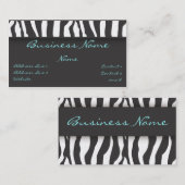 Carte de visite d'impression de zèbre (Devant / Derrière)