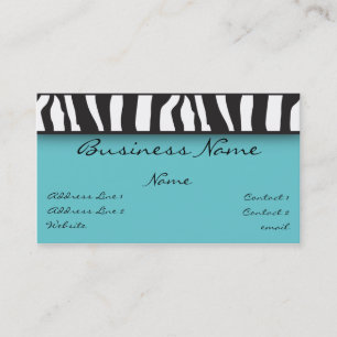 Carte de visite d'impression de zèbre