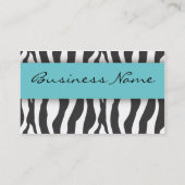 Carte de visite d'impression de zèbre (Dos)