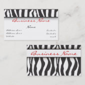 Carte de visite d'impression de zèbre (Devant / Derrière)