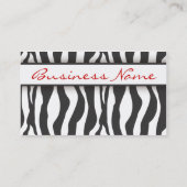 Carte de visite d'impression de zèbre (Dos)