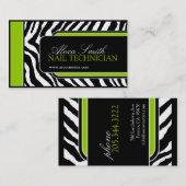 Carte de visite d'impression de zèbre de chaux (Devant / Derrière)