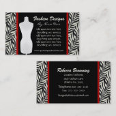 Carte de visite d'impression de zèbre de mode (Devant / Derrière)