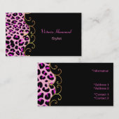 Carte de visite d'impression élégant noir et rose (Devant / Derrière)