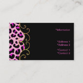 Carte de visite d'impression élégant noir et rose (Dos)