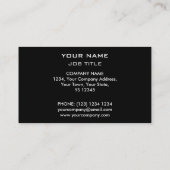 Carte de visite d'impression moulé noir (Dos)
