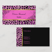 Carte de visite d'impression rose élégant (Devant / Derrière)