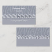 Carte de visite d'impression Silver Grey Zebra (Devant / Derrière)