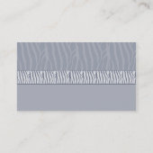 Carte de visite d'impression Silver Grey Zebra (Dos)