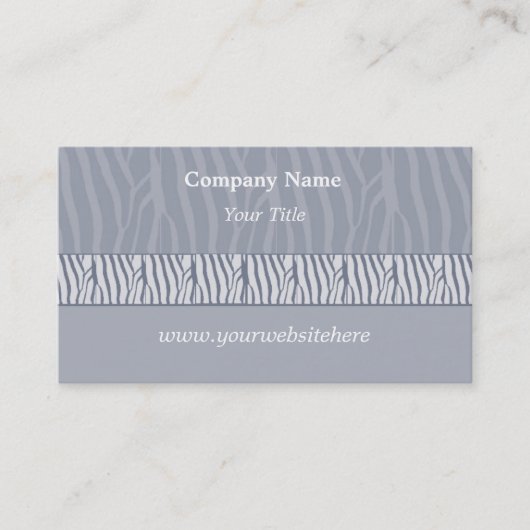 Carte de visite d'impression Silver Grey Zebra (Devant)