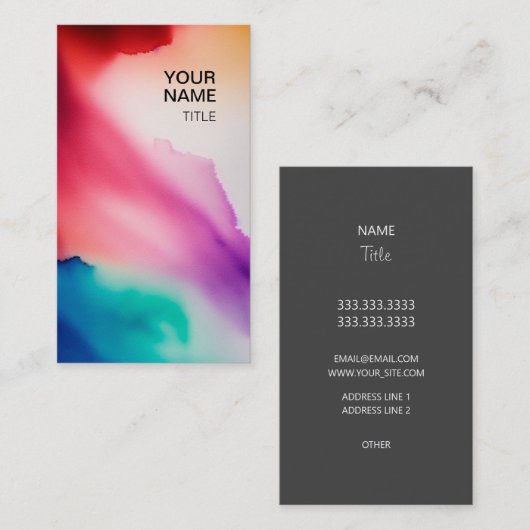 Carte de visite d'impressions dynamiques (Devant / Derrière)