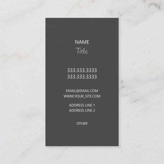 Carte de visite d'impressions dynamiques (Dos)