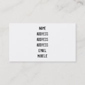 Carte de visite d'inc. (Dos)