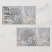 Carte De Visite Dinde sauvage orientale se pavanant en bois (Devant / Derrière)