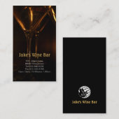 Carte De Visite Diner Bar Restaurant Verre à vin (Devant / Derrière)