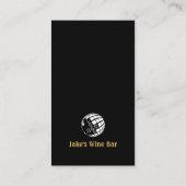 Carte De Visite Diner Bar Restaurant Verre à vin (Dos)