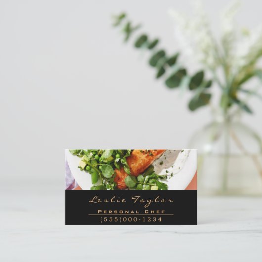 Carte De Visite Dîner Conception Plaque de restauration Chef Resta (Debout devant)