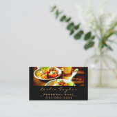 Carte De Visite Dîner Conception Plaque de restauration Chef Resta (Debout devant)