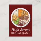 Carte De Visite Dîner de Noël British Sunday Roast Food Pub (Devant)
