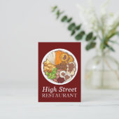 Carte De Visite Dîner de Noël British Sunday Roast Food Pub (Debout devant)